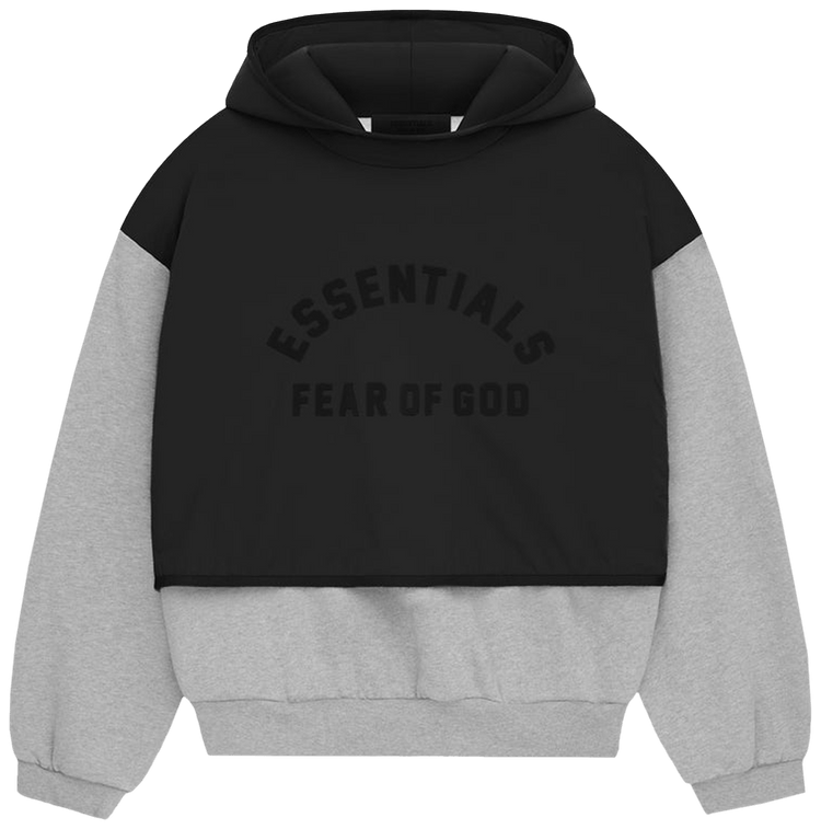 noir-gris-bicolore-essentials-hoodie Sweat à capuche Essentials noir et gris